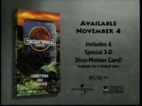 Jurassic Park The Lost World VHS Ad 1997 YouTube