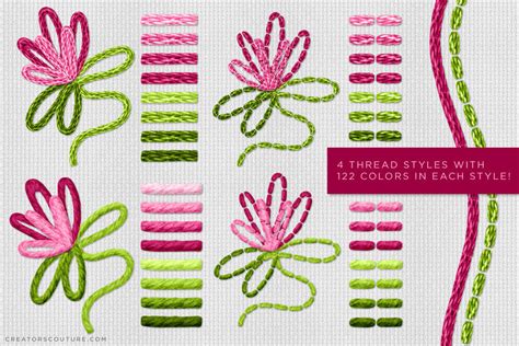 Free Embroidery Thread Brushes For Illustrator Behance