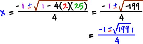 Solution Quadratic Equation Complex Numbers Tessshebaylo