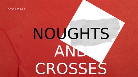 Noughts&Crosses Introduction | Teaching Resources