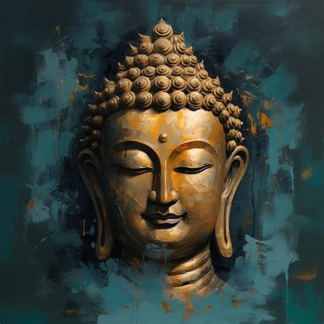 Premium Photo A Painting Of A Buddha With A Gold Background And A