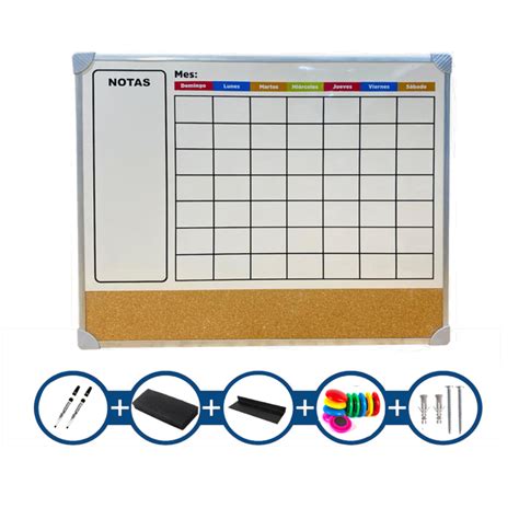 Pizarra Magnetica Planner Mensual 50x60cm Imanes Marcador