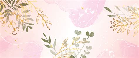 Spring Floral In Watercolor Vector Background Luxury Wallpaper Design