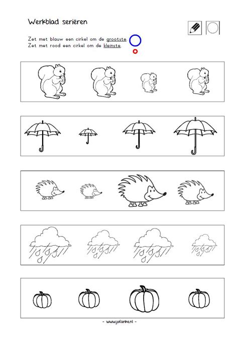 Groot En Klein Werkbladen Schrijflessen Herfst Activiteiten