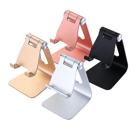 Universal Folding Cell Phone Table Stand Aluminum Alloy Desk Stand Mobile Phone Holder For