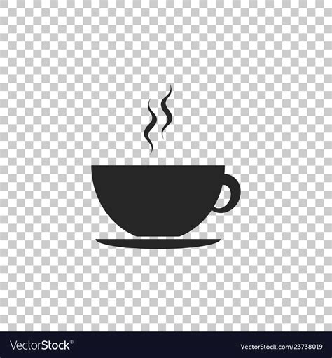 Coffee Cup Icon On Transparent Background Tea Vector Image