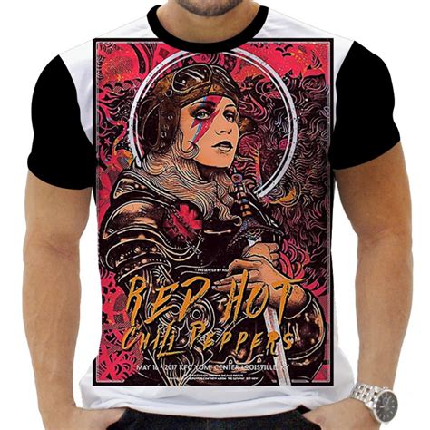 Camiseta Camisa Personalizada Rock Red Hot Chill Peppers Elo