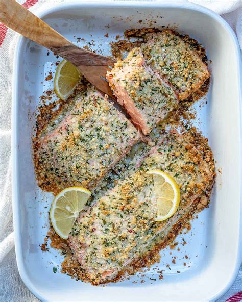 Crispy Baked Parmesan Crusted Salmon Healthy Fitness Meals