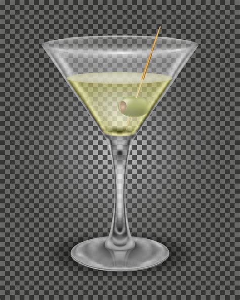 Martini Cocktail Alcoholic Drink Glass Vector Illustration Isolated On White Background 22738582