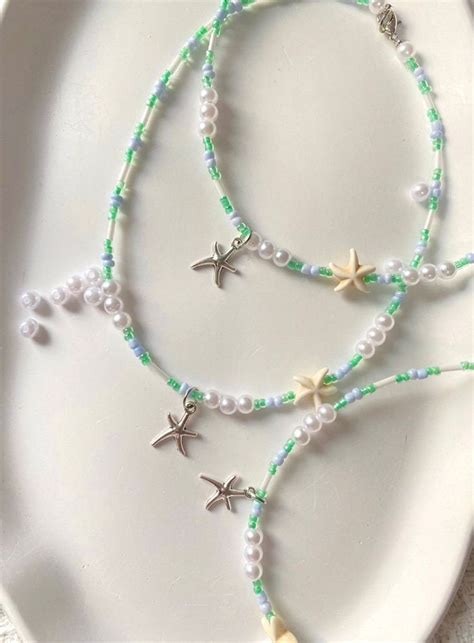 Starfish Charm Blue Necklace And Pearl Ocean Waterproof Beach