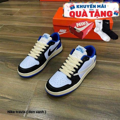 Giày sneaker Jordan 1 Low TRAVIS SCOTT BẢN CAO CẤP Trắng Xanh Fullbox HOT CooL Shopee Việt Nam