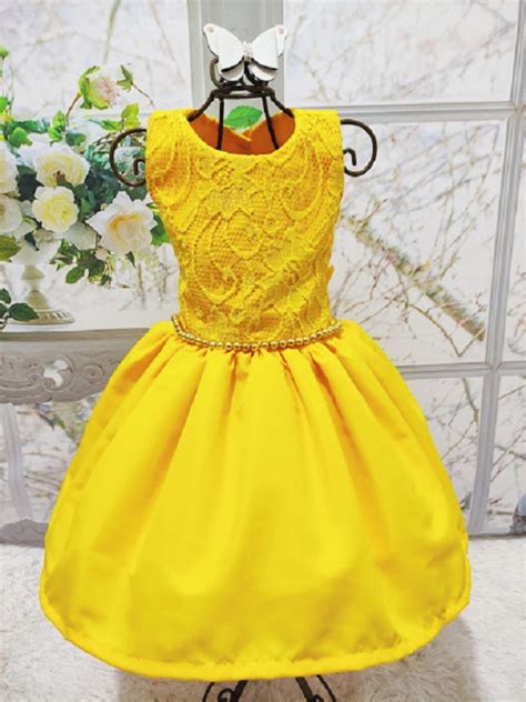 Vestido De Festa Amarelo Elo Produtos Especiais