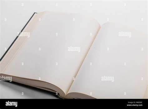 Blank White Pages In An Open Hardcover Book Stock Photo Alamy