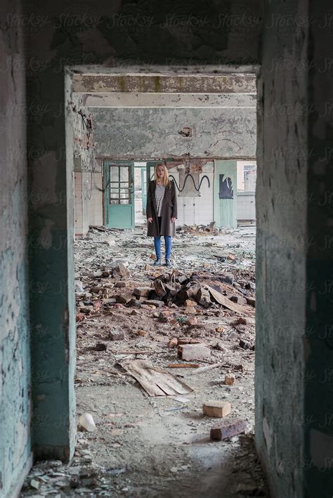 Young Woman In An Abandoned Building By Stocksy Contributor Pixel Stories Stocksy