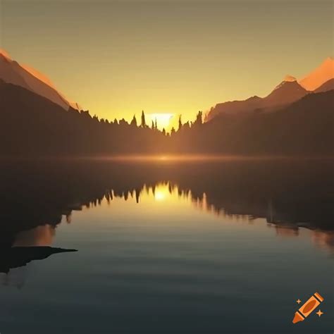 Breathtaking Mountain Lake At Sunset In Ultra High Definition