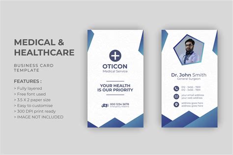 Medical Or Doctor Visiting Card Design Illustration Par Crafty Corner