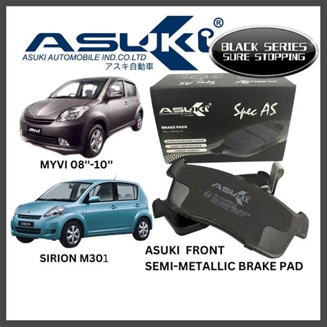 Asuki Front Brake Pad Perodua Myvi Old Daihatsu Mira L Sirion