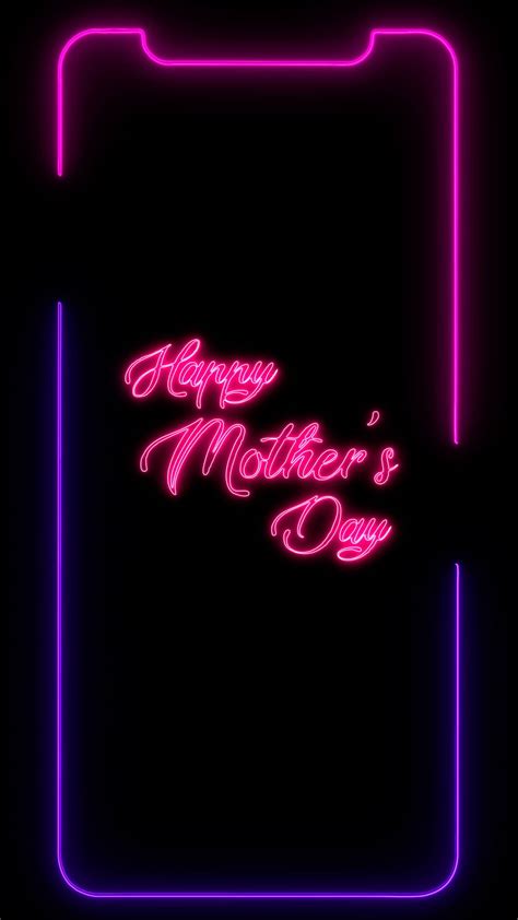 Download Mothers Day Neon Aesthetic Iphone Wallpaper