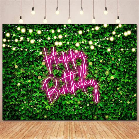 Amazon Ayayiya Green Leaves Birthday Backdrop Pink Birthday