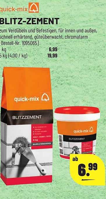 Quick Mix Blitz Zement Angebot Bei Leitermann Baumarkt