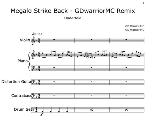 Megalo Strike Back - GDwarriorMC Remix - Sheet music for Violin, Piano, Distortion Guitar ...