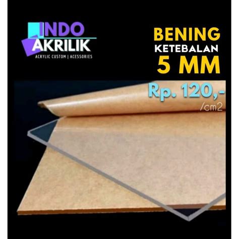 Jual AKRILIK BENING TEBAL 5 MM LEMBARAN CUSTOM RP 120 CM Shopee