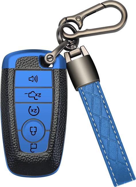 Cozla For Ford Key Fob Cover With Leather Keychain Tpu Car Key Case Shell 360 Degree