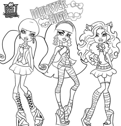 Monster High Printable Coloring Sheets