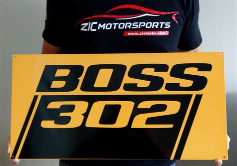 Mustang Boss 302 Logo Steel Sign Garage Art™