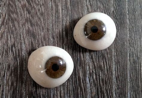 Glass Eye Realistic Human Prosthetic 2 Brown Eyes