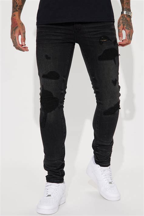 Pull Up Ripped Stacked Skinny Jeans Black Wash Fashion Nova Mens Jeans Fashion Nova