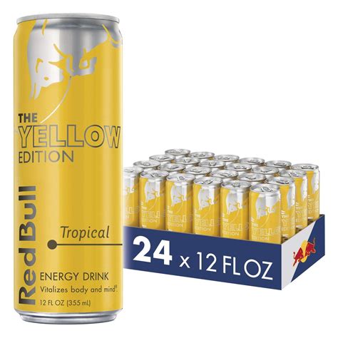 24 Cans Red Bull Energy Drink Tropical Yellow Edition 12 Fl Oz