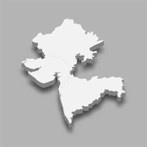 Premium Vector 3d Isometric Map Western Region Of India Isolated With