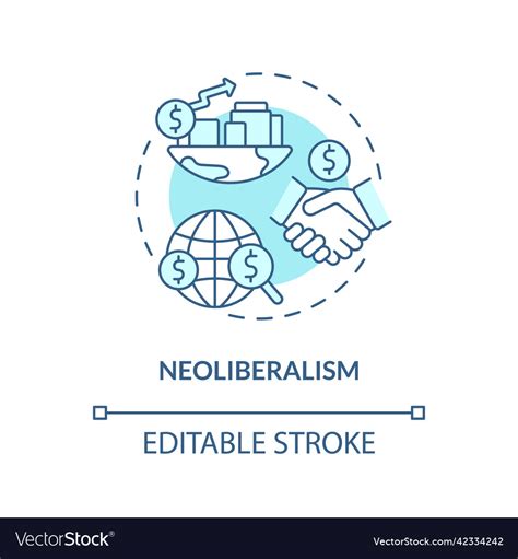 Neoliberalism Turquoise Concept Icon Royalty Free Vector