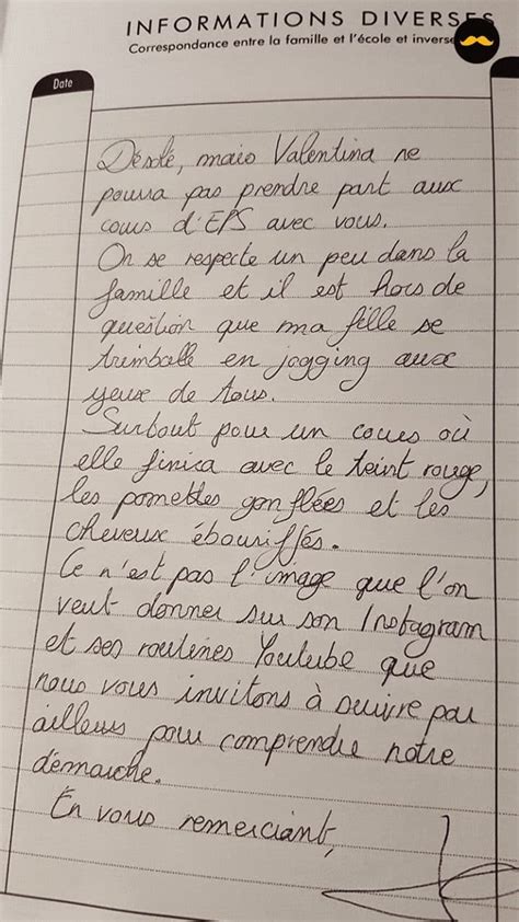 Exemple De Lettre D Absence L Cole Le Meilleur Exemple