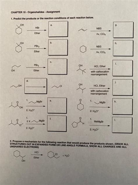 Solved CHAPTER 10 Organohalides Assignment 1 Predict Chegg