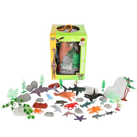 Plastic sea animal figure set toy with rock and glass · Believe-Fly ...