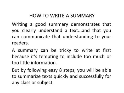 Summary Writer