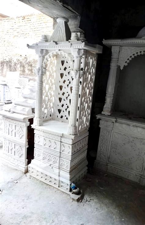 Outdoor Carved White Marble Temple For Worship Size X X Feet