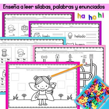 Lectura la Letra H Sílabas ha he hi ho hu by Paidos Recursos