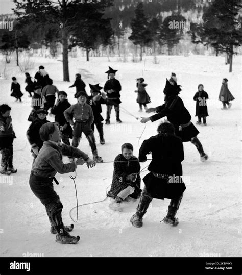 Karasjok Finnmark enero de 1950 Del internado para niños que se