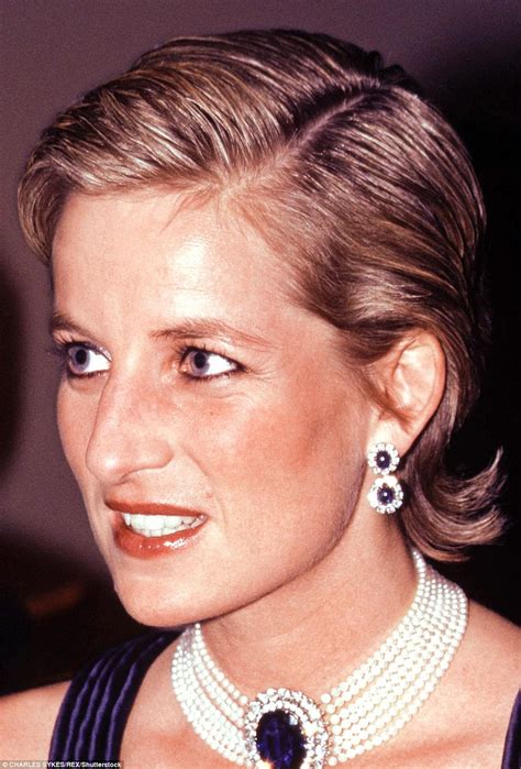 Princess Diana Earrings Diamond Sapphire Replica Pierced Ears 3 Inches