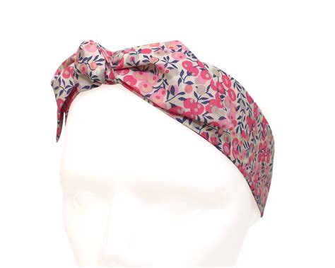 Foulard Bandeau Nouer Liberty Wiltshire Baies Roses Polina Couture