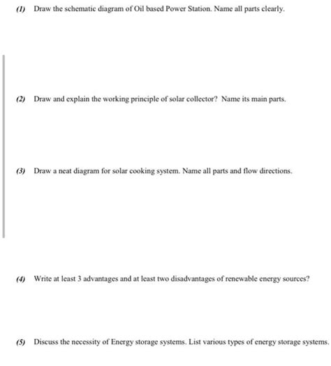 Solved (I) Draw the schematic diagram of Oil based Power | Chegg.com