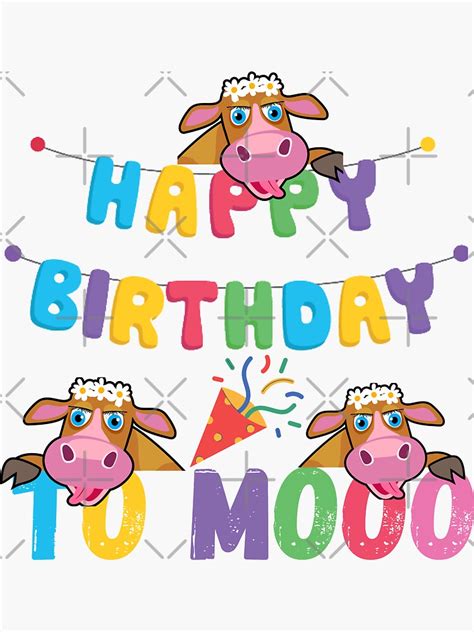 Happy Birthday To Mooo Sticker For Sale By Saiddhaouadi Redbubble