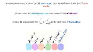 DECIMALS PLACE VALUES AND EXPANDING DECIMAL NUMBERS Pptx