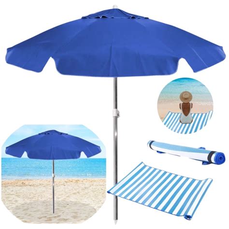 Mandiali E Shop Kit Guarda Sol Praia Azul Royal M Esteira Azul