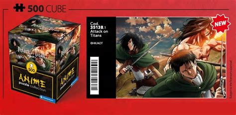 L Attaque Des Titans Levi Mikasa Et Eren Titan Puzzle Cube 500p Puzzle