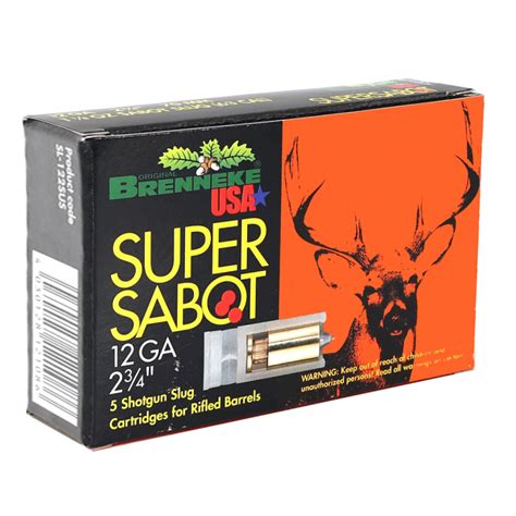 Brenneke Usa Supersabot 12 Gauge Ammo 2 3 4 1 1 8 Oz Sabot Slug