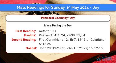 Daily Mass Readings For Sunday May Day Catholic Gallery